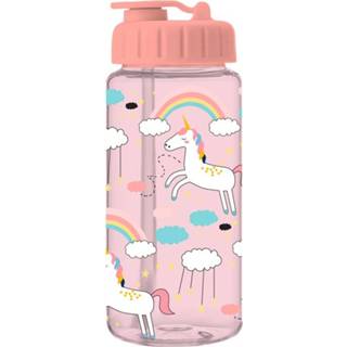 👉 Roze kunststof One Size Arditex drinkbidon 400 ml eenhoorn 16 cm 8052877049134
