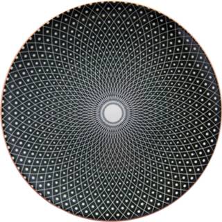 👉 Klein bord zwart keramiek - Ø 21 cm rond Clayre & Eef 6CEDP0050 8717459718791