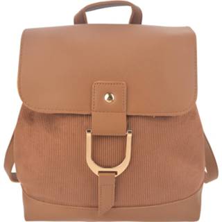 Bruin kunststof closure maat Clayre & Eef Tas - 25*28 cm vierkant melady MLBAG0348 8717459675513