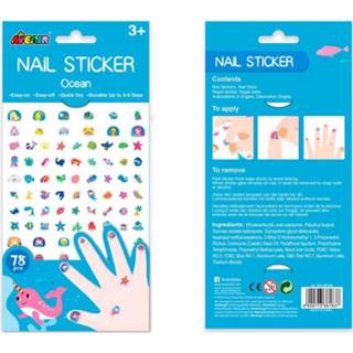 👉 Nagelsticker multicolor kunststof One Size meerkleurig meisjes Avenir nagelstickers Ocean 23 x 11 cm 78 stuks 8719817773596