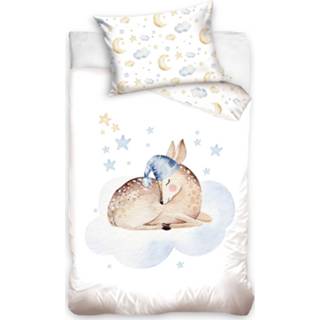 👉 Dekbedovertrek wit katoen One Size Carbotex hert 100 x 135 cm 5902689452024
