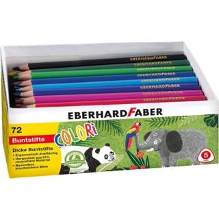 👉 Kleurpotlood One Size GeenKleur Eberhard Faber Jumbo 72st. driekantig in kartonnen doos 4087205114714