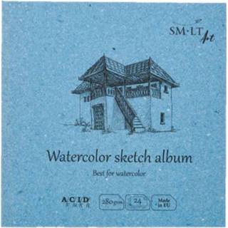 👉 Schetsboek SMLT wit Vierkant Aquarel 14 cm 280gr 24 vel 4770644588917