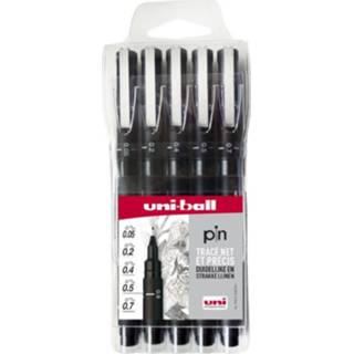 👉 Fineliner zwart Uni-ball Uni Pin 5 Set 3296280035482