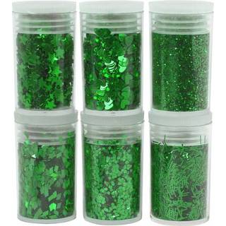 👉 Paillet groen Creotime Glitter en Pailletten Set 6x5 gr 5712854156998