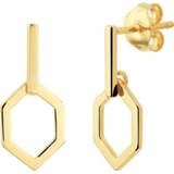 👉 Oorhanger geelgoud zilver glanzen One Size goudkleurig TFT Oorhangers Zeshoek Op Glanzend 18 mm x 8 8718834625499