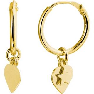 👉 Oorring geelgoud zilver One Size goudkleurig TFT Oorringen Hart En Ster Op Glanzend 8718834654659