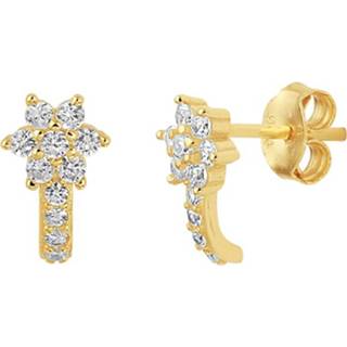 👉 Oorknop geelgoud zilver glanzen One Size goudkleurig TFT Oorknoppen Zirkonia Op Glanzend 9.5 mm x 5.5 8718834698370