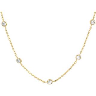 👉 Halsketting geelgoud One Size goudkleurig TFT Collier Zirkonia 1,5 mm 40 + 4 cm 1 Micron 8718834654895