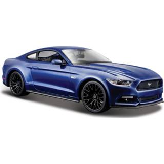 👉 Modelauto blauw metaal Ford Mustang 2015 18 Cm Schaal 1:24 - Speelgoed Auto Schaalmodel 8719538998230