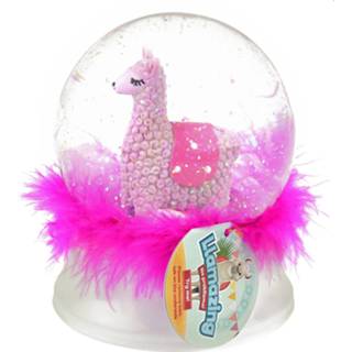 👉 Nachtlamp wit roze kunststof Toi-toys Nachtlamp/sneeuwbol Llamazing Led 12,5 Cm Wit/roze 8719904353236