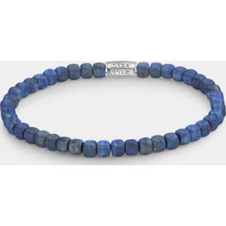 👉 Armband rose l One Size blauw Rebel and RR-40078-S Roll The Dices - Lapis Lazuli 4 mm 19 cm 8720365070365