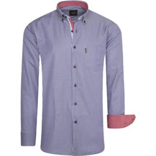 Herenoverhemd blauw katoen rits normaal programma mannen Cappuccino Italia Heren Overhemden Regular Fit Overhemd Navy Striped 7435103057096