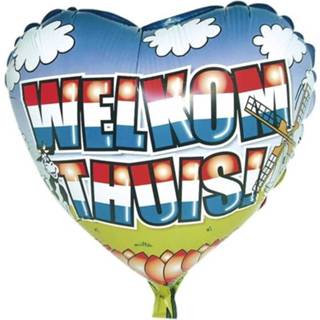 👉 Folie multikleur Ballon Welkom Thuis Hart Vorm 46 Cm - Helium Ballonnen 8718758415862