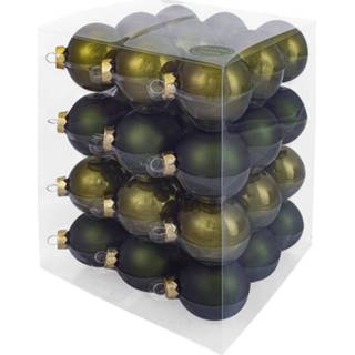 👉 Kerstbal donkergroen glas groen Decosy Kerstballen (6cm) Box 36 Stuks Pine Green 8719323089594