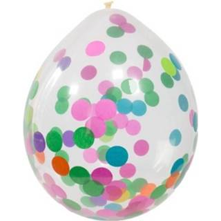 👉 Transparante transparant 4x Ballon Gekleurde Confetti 30 Cm 8714572085939
