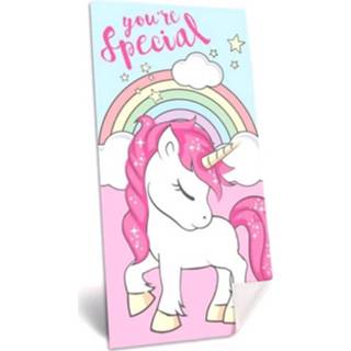 👉 Strandlaken polyester multikleur Unicorn Eenhoorn 70 X 140 Cm 8435507832755