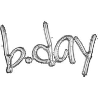 👉 Folieballon zilver zilverkleurig Amscan Birthday Junior 83 X 55 Cm 26635367011