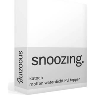 👉 Molton wit katoen PU Snoozing - Waterdicht Topper Hoeslaken 180x210/220 Cm 8719151090489