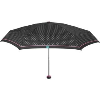 👉 Zwart kunststof roze vrouwen Perletti Mini-paraplu Polka Dots Dames 90 Cm Microfiber 8015831261263