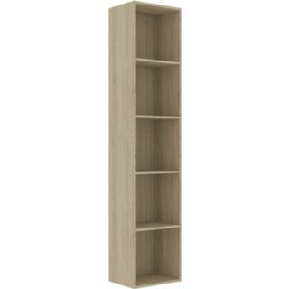 👉 Boekenkast steigerhout bruin Vidaxl 40x30x189 Cm Spaanplaat Sonoma Eikenkleurig 8719883869506