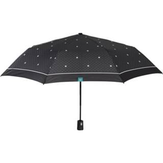 👉 Zwart polyester Perletti Mini-paraplu Geografisch 97 Cm Fiberglas 8719817635689