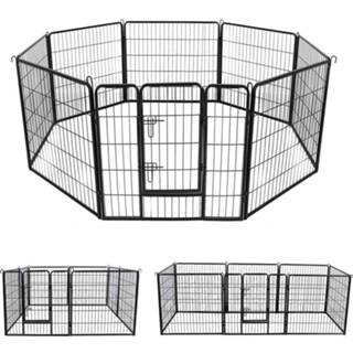 👉 Kennelpaneel zwart groot XL Hondenren 8 Kennelpanelen - Puppy Ren Puppykennel Kennel Hond Kat Buitenren Hondenkennel 80cm Hoog 8719984019114