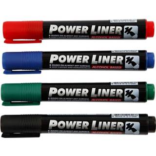 👉 Stift blauw Creotime Power Liner Permanente Stiften Vier Kleuren 5707167100639