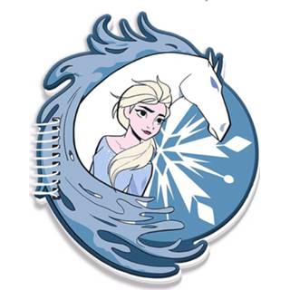 👉 Notitieboek blauw wit rubber kinderen Kids Licensing Frozen 2 Elsa 18 Cm Blauw/wit 8719817673681