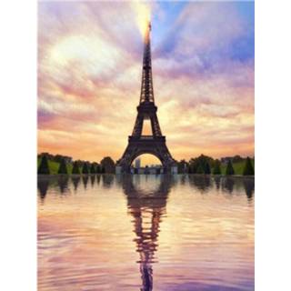 👉 Multikleur Diamond Painting Eiffeltoren Weerspiegeling - 50 X 70 Cm Maak Je Eigen Schilderij Voor Aan De Muur 8719748383925