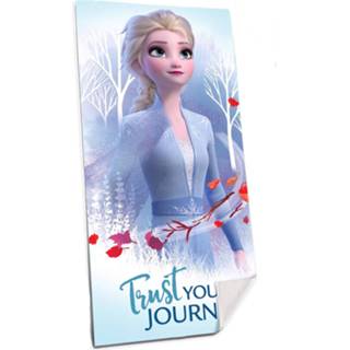 👉 Strandlaken blauw wit katoen kinderen Kids Licensing Frozen 2 150 X 75 Cm Blauw/wit 8435507829328