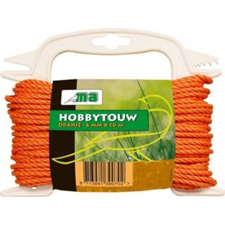 👉 Oranje touw kunststof Touw/draad 6 Mm X 10 Meter - Hobby/klus Gedraaid Dik En Stevig Voor Binnen Buiten Gebruik 8720147899689