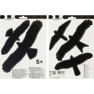 👉 Raamsticker zwart 5x Vogel Afweer Raamstickers Op Een Vel Van 17 X 24 Cm - Vogelwering Stickers Voor Het Terras 8720147859553