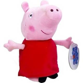 👉 Knuffel rode pluche polyester roze kinderen Peppa Pig/big In Outfit 28 Cm Speelgoed - Cartoon Varkens/biggen Knuffels Voor 8720147793970