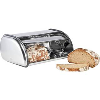 👉 Broodtrommel RVS zilverkleurig 35,5 X 23 14,5 Cm - Keuken Accessoires Brood Bewaren/vershouden Broodtrommels 8720147944716