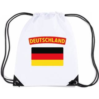 Rugzak wit nylon Duitsland Rijgkoord Rugzak/ Sporttas Met Duitse Vlag 8719538510630