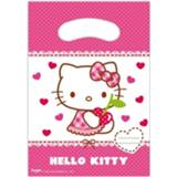 👉 Feestzakje kunststof roze Hello Kitty Feestzakjes 6 Stuks 5201184817964