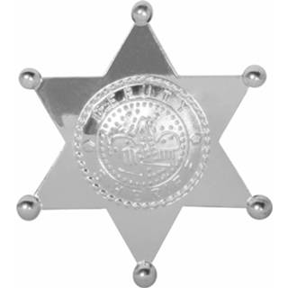 👉 Sheriff badge zilver kunststof zilverkleurig Ster 8719538127814