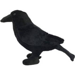 👉 Vogel knuffel pluche polyester zwart Kraai/raaf 18 Cm 8719538533172