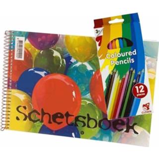 👉 Tekenboek papier multikleur A4 Inclusief Kleurpotloden 8719538365841