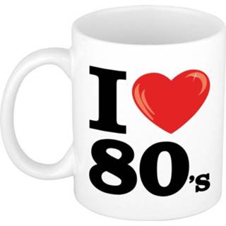 👉 Koffiemok keramisch multikleur I Love 80's / Beker 300 Ml - Cadeau Eighties Liefhebber 8719538479074