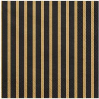 👉 Servet zwart gouden papier 20x Met Servetten 33 Cm 8719538707801