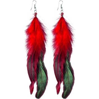 Oorbel rood Boland Oorbellen Indianen 8712026441485