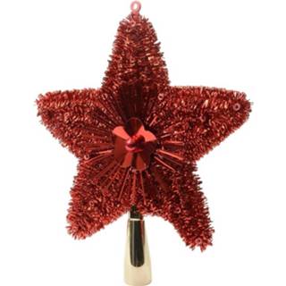 👉 Kerstboom rood kunststof Piek Glitters 23 Cm 8719538391215