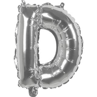 👉 Zilver zilverkleurig Boland Ballon Letter D 36 Cm 8712026221032