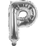 👉 Zilver zilverkleurig Boland Ballon Letter P 36 Cm 8712026221155