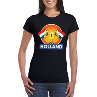 👉 Shirt zwart synthetisch m vrouwen Nederland Kampioen T-shirt Dames - Holland Supporter 8719538539532