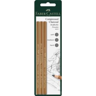 👉 Houtskool zwart Faber-castell Pitt Monochrome Geperst 3 Stuks Op Blister 4005401199991