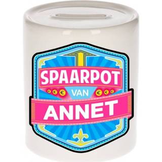 👉 Spaarpot keramiek multikleur kinderen Kinder Voor Annet - Naam Spaarpotten 8719538522213