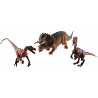 👉 Dinosaurus groen bruin kunststof Lg-imports Dinosaurussen Raptors 3-delig Groen/bruin 8719817436545